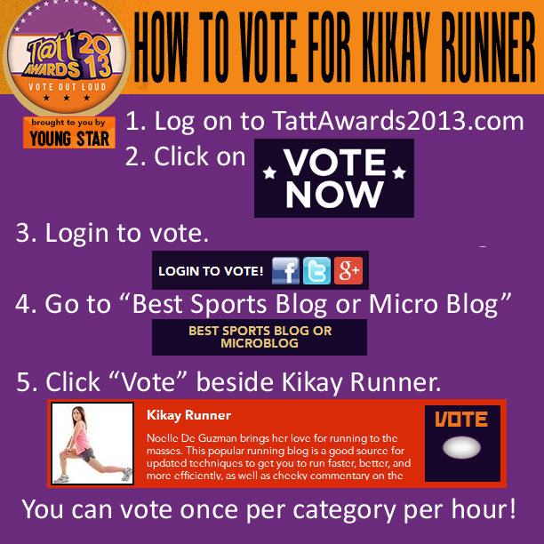 Vote Kikay Runner for Best Sports Blog at Tatt Awards 2013