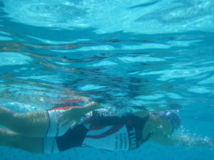 Next Step Tri Camp: Coach Ani underwater