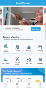 booking cleaning service on GoodWork.ph