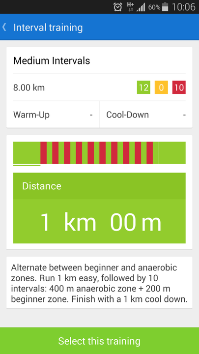 Runtastic Interval Training