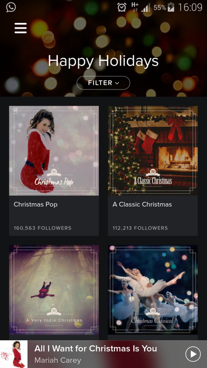 Spotify Holiday Playlists