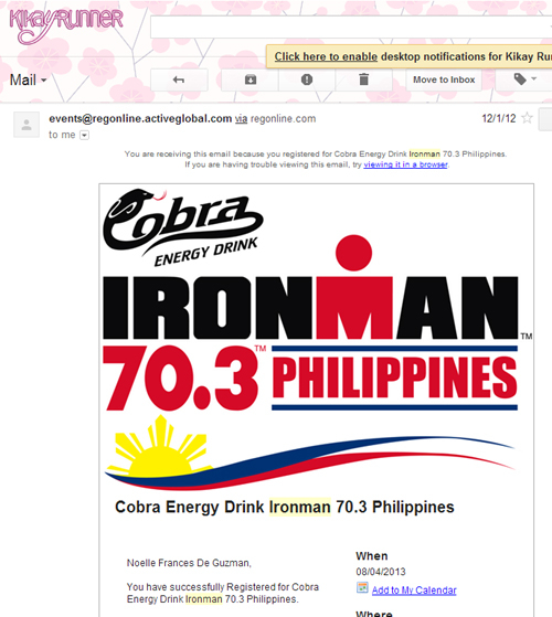 Registered for Ironman 70.3 Philippines!