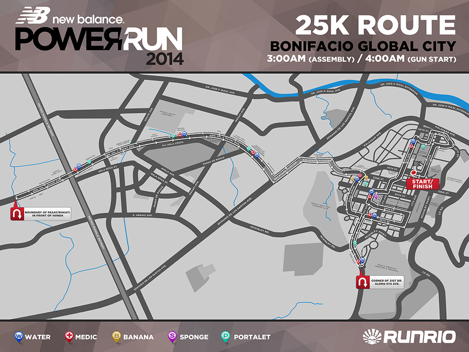 New Balance Power Run 25K race map